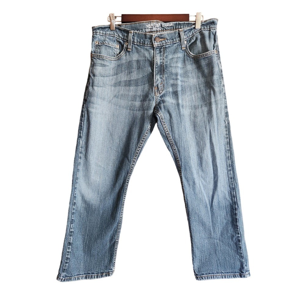 Levi Strauss Signature Straight Denim Jeans Womens Size 32x36
